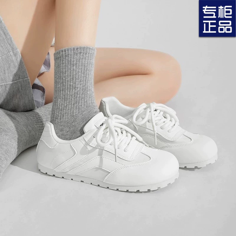 2025 новые весенне-летние белые туфли, женские балетки, женская нишевая женская обувь, кроссовки, ретро моральные тренировочные туфли, женская обувь