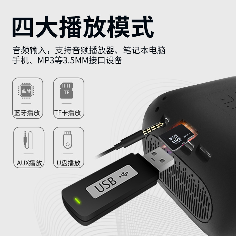 Hp hp s01ワイヤレスbluetoothスピーカー家庭用屋外ミニ大音量サブウーファーカードusbメモリ携帯卸売り|undefined