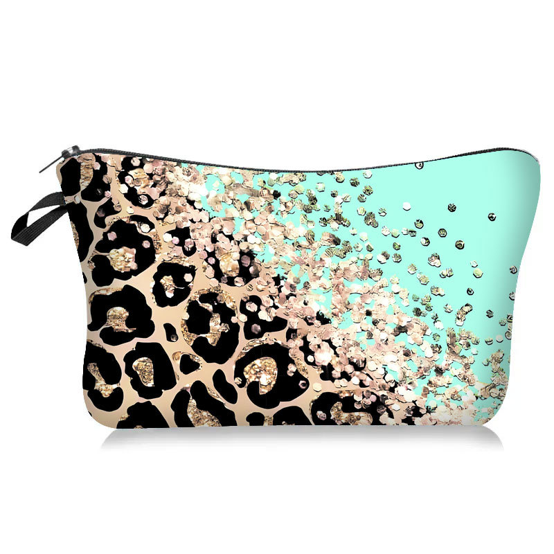 Streetwear Leopard Polyester Square Makeup Bags display picture 2