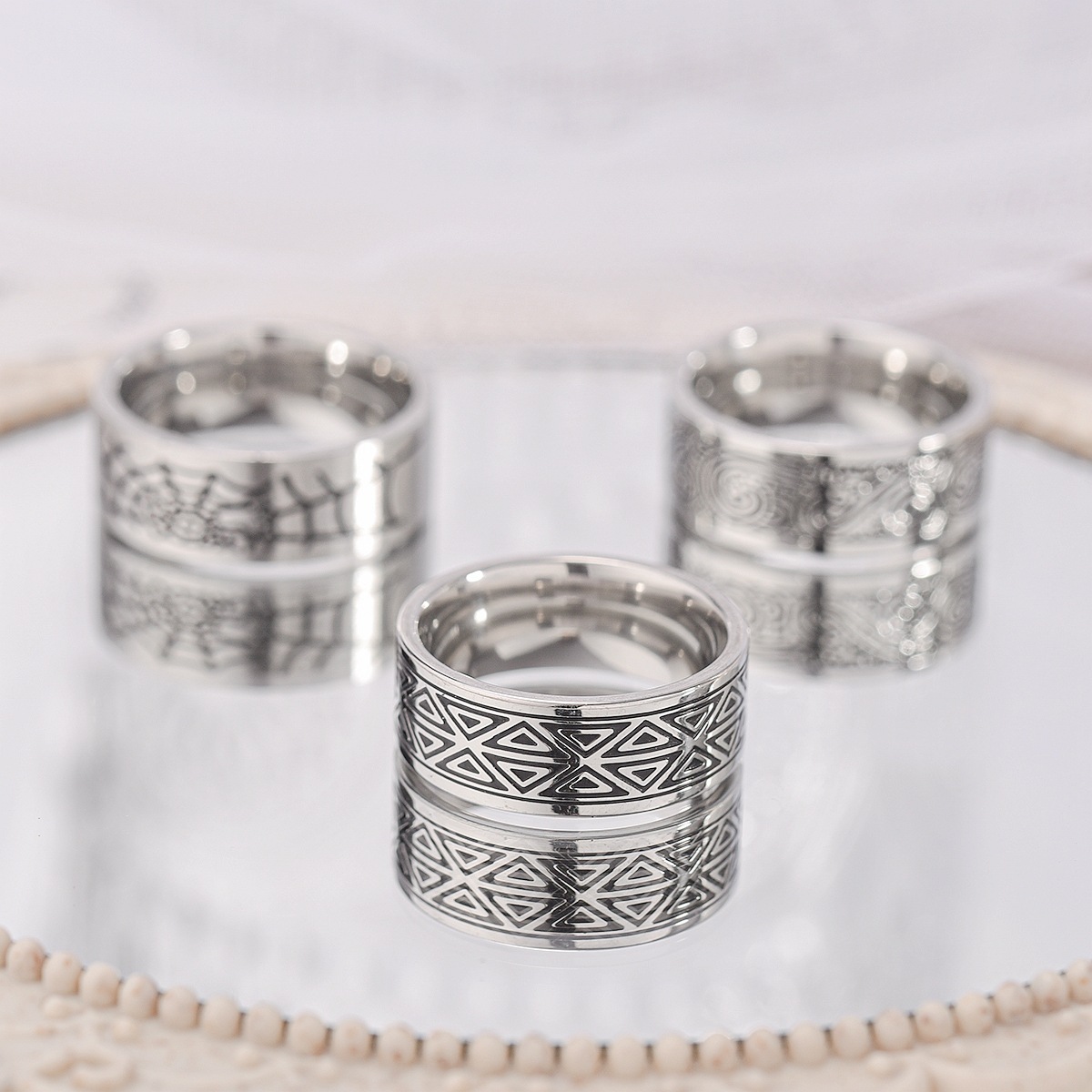 Fashion New Retro Creative Men's  Oil-coated Titanium Steel Ring display picture 2