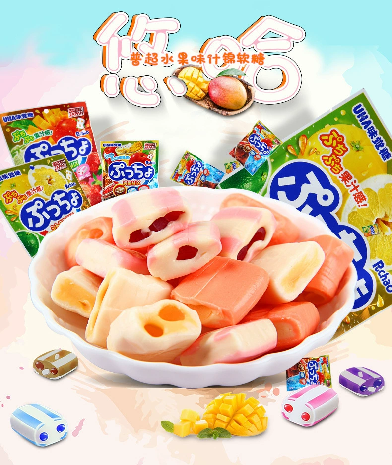 Импортированная из Японии UHA Youhapp Super Fruit Фрукты Разнообразные Canton Candid Candy Candy Candy 90 г