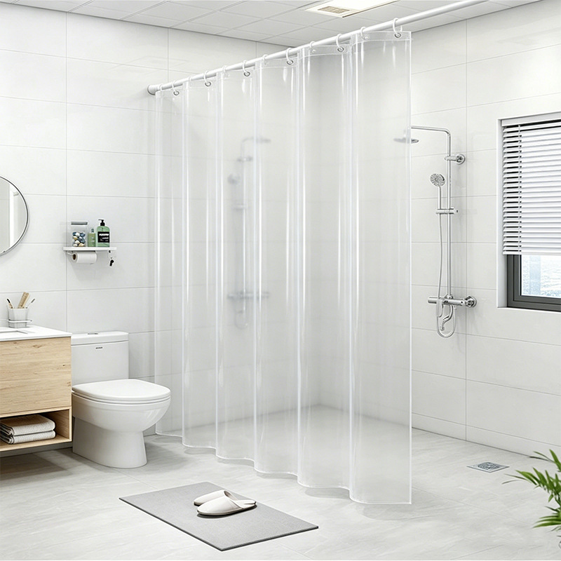 Cortina de ducha transparente de Amazon transfronteriza EVA/PEVA impermeable y a prueba de moho baño ducha partición cortina de baño