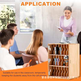木制亚克力翻盖手机存放柜多格会议室手机保管箱学生手机保管箱