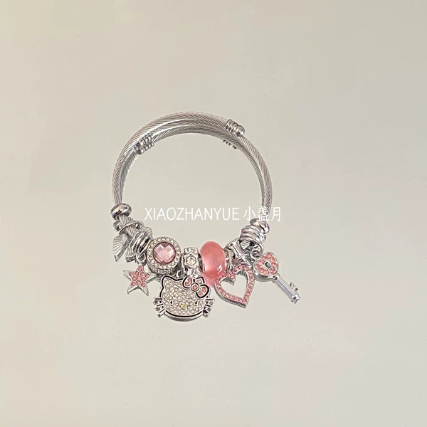 Hello kitty, bracelet, diamond encrusted