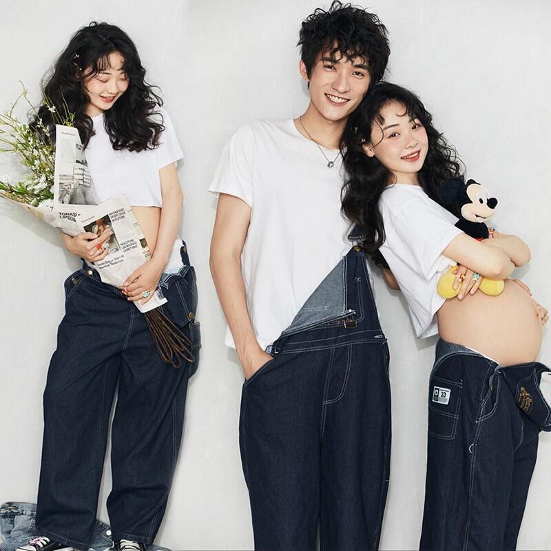 Photography Korean Jeans Casual Studio Maternity Clothing New Studio Theme Clothing Pregnant Women Photographing Couple Clothing