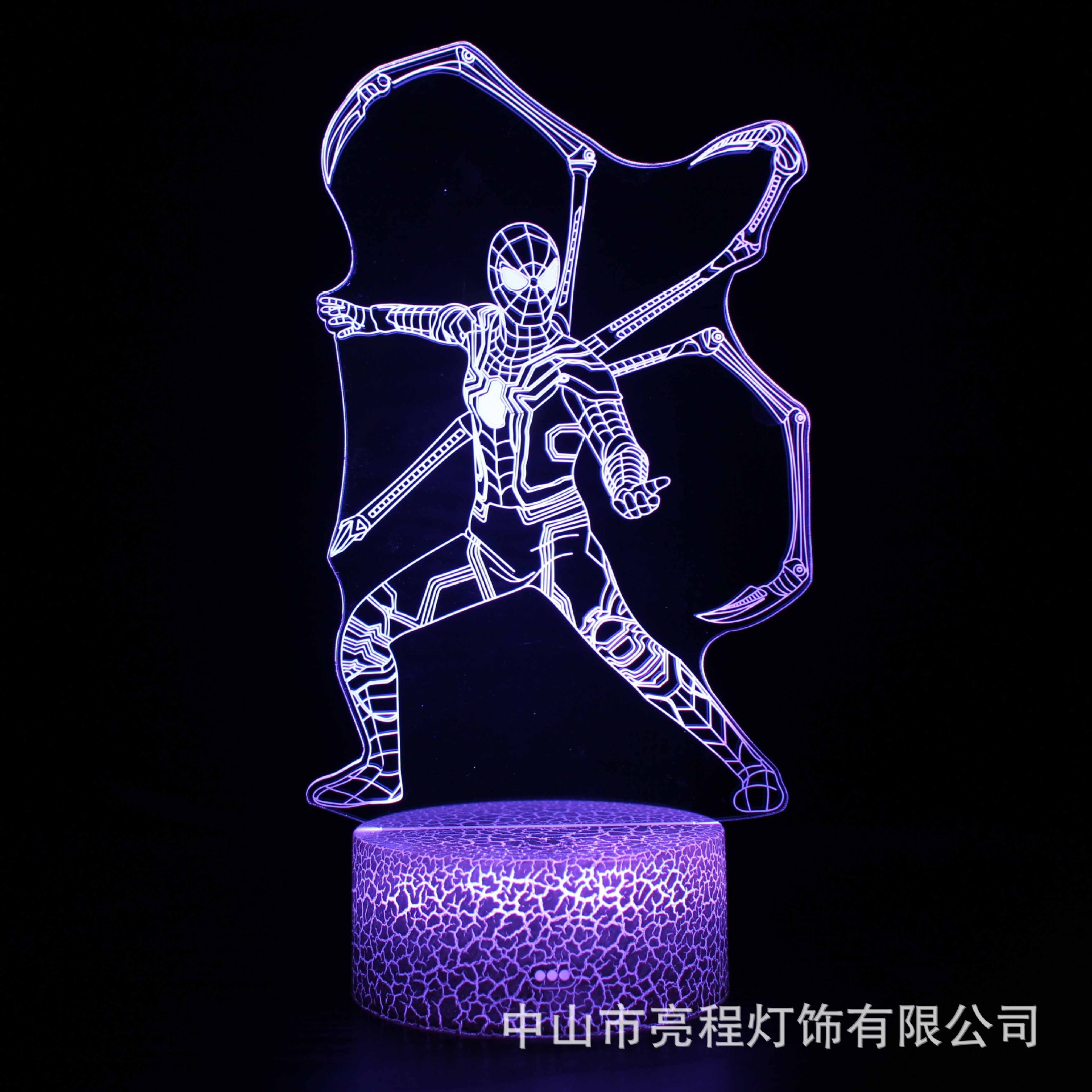 Cruz-frontera Spider-Man serie 3D noche luz creativa USB plug-in colorido noche luz al por mayor LED lámpara de mesa de regalo