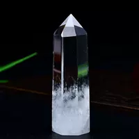 Натуральный белый кристалл гексапризма украшение оригинального камня с одним наконечником хрустального столба дома гостиная стол офисная мебель