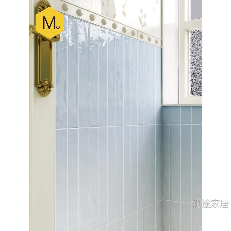 Momo's French-Style Bathroom Tiles, Cream Dopamine Cat Pattern Tiles, Bathroom Wall Tiles, Blue Toilet Floor Tiles Momo's French-Style Bathroom Tiles, Cream Dopamine Cat Pattern Tiles, Bathroom Wall Tiles, Blue Toilet Floor Tiles