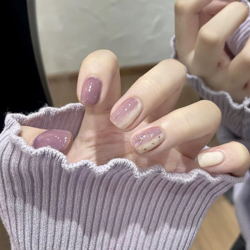 Use parche de uñas pegatina de uñas de dibujos animados corto parche de uñas falso desmontable terminado rubor parche de uñas