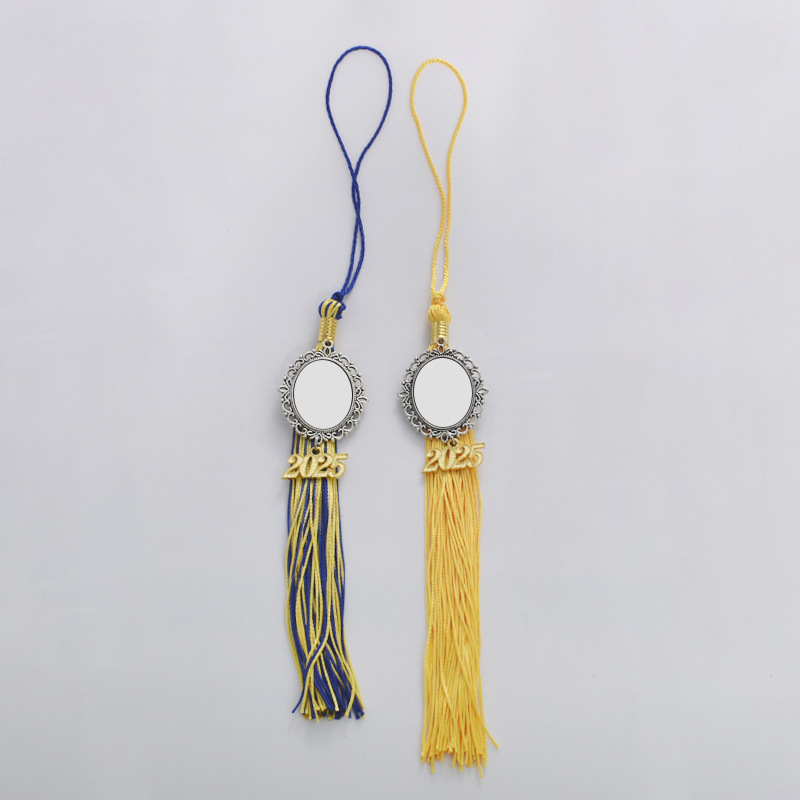 Europa y los Estados Unidos 2025 temporada de graduación sombrero de licenciatura colgantes de bordas en blanco de transferencia de calor DIY colgantes de metal