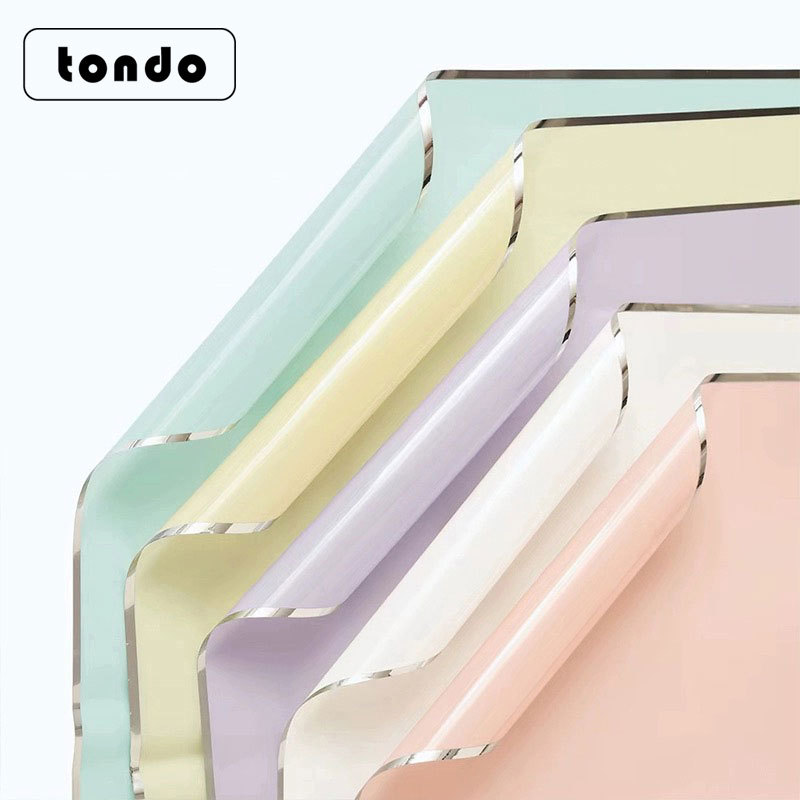 跨境专供 银离子水光膜鲜花包装纸 纯色银边果冻膜韩素纸现货批发