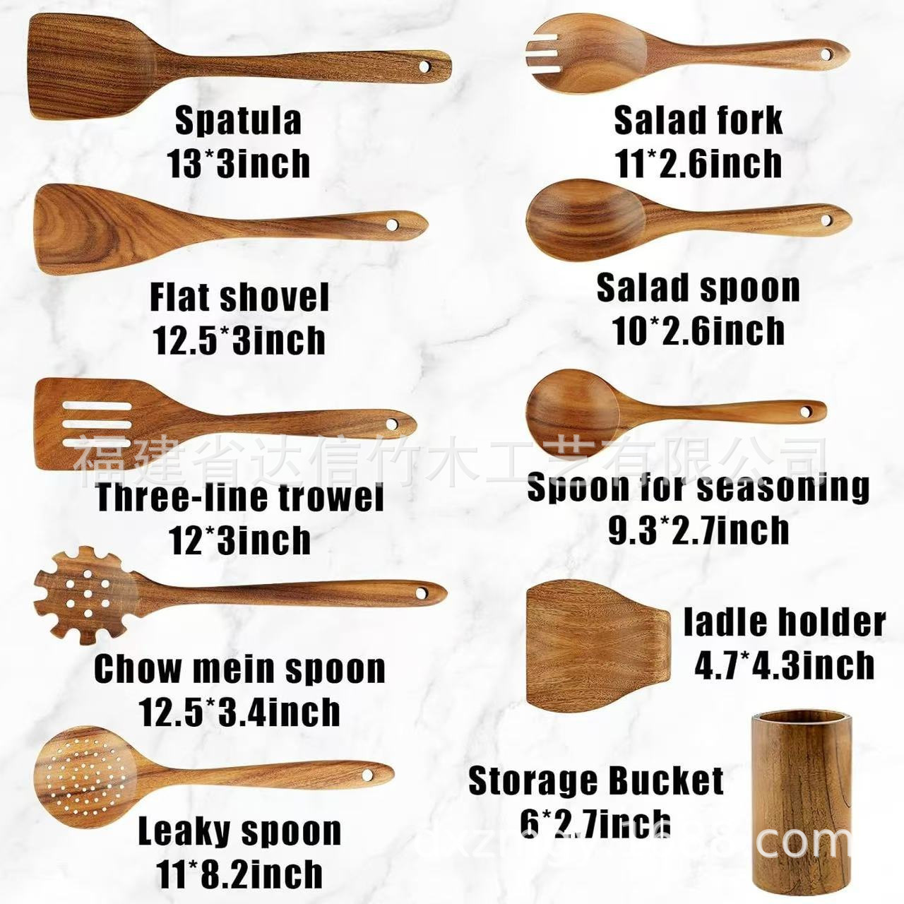 Juego de utensilios de cocina de madera de 10 piezas, juego de 5 piezas, cucharas de madera, espátulas, cucharas para sopa, espátulas de madera, herramientas de cocina, juego de utensilios de cocina, cubo de almacenamiento