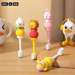RAOYI children's cloud soft toothbrush 1 pack 0-3 years old silicone brush handle cartoon soft toothbrush manufacturer wholesale