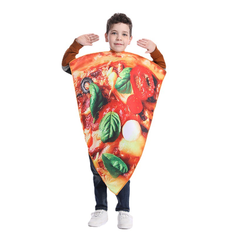 Disfraz de pizza de comida parodia para niños fiesta para niños pizza divertida cosplay de una pieza juego de disfraz de carretera