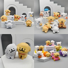 ブラインドボックスフィギュア犬シリーズライン子犬ステッカーリンリンドッグケーキデコレーションモデルオーナメントガシャポン人形マシン
