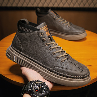Clearance Black Chef Men's Shoes Waterproof Non-slip Kitchen Work Flat Shoes Slip-on Men's Leather Shoes Casual Trendy Shoes