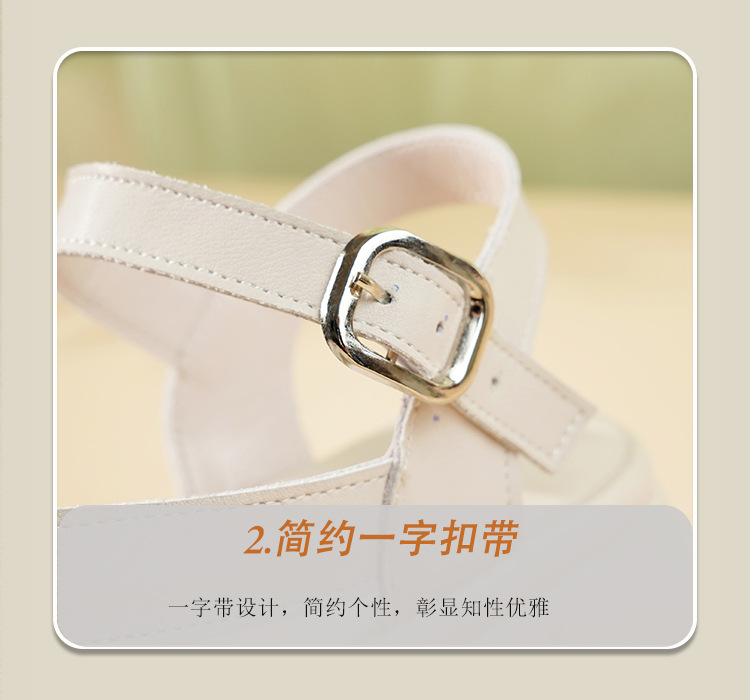 Dép sandal nữ quai ngang đế xốp mềm da thật phong cách La Mã — Màu đen chi tiết 15