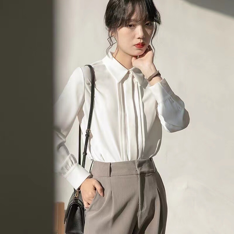 Professional Chiffon Long-Sleeved White Shirt for Women, Spring and Autumn New Design, Niche Style, Elegant Formal Workwear Shirt Professional Chiffon Long-Sleeved White Shirt for Women, Spring and Autumn New Design, Niche Style, Elegant Formal Workwear Shirt