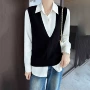 无袖v领保暖秋冬毛衣
