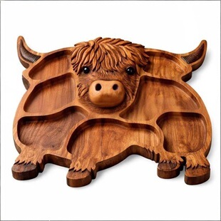 �羳��ƷHighland CowWooden Charcuterie Board�ߵ�ţľ�|��ʳ�P