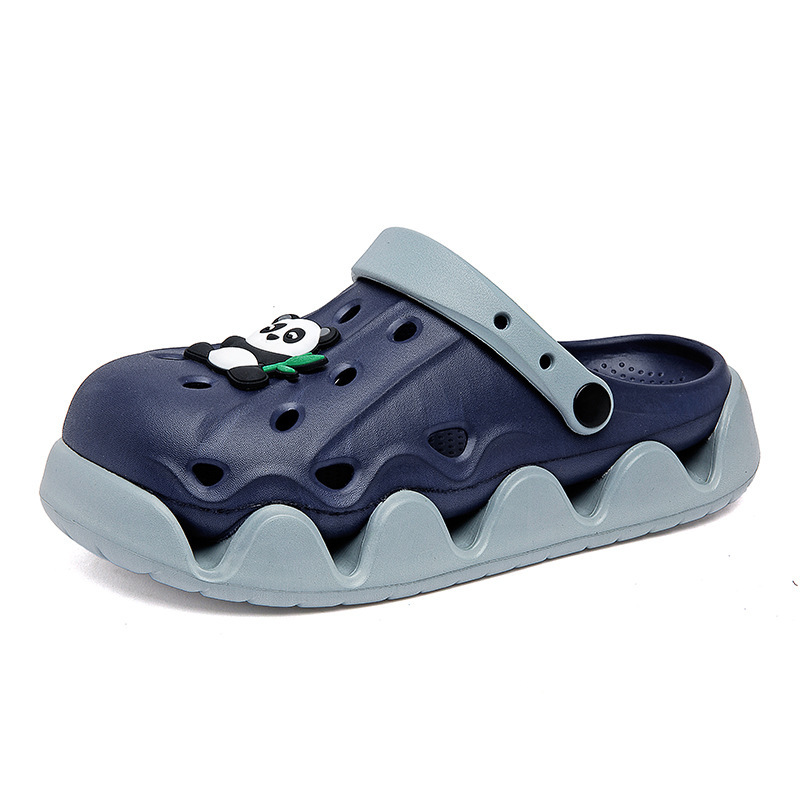 Zapatos de verano para hombres, moda de dibujos animados panda zapatos de playa antideslizantes, zapatillas deportivas ligeras con suela gruesa