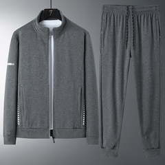 Casual Sports Set for Middle-Aged Men - Spring and Autumn Season - Pure Cotton Open-Neck Jacket, Fashion Sweatshirt and Sweatpants