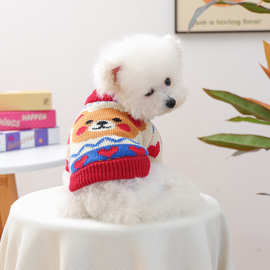 宠物衣服秋冬款小型犬幼犬快乐狗猫保暖舒适服饰爱心小熊毛衣