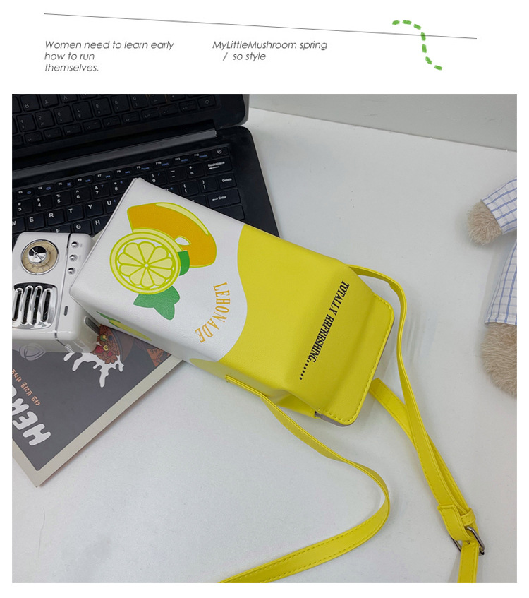 Small Pu Leather Fruit Square Buckle Crossbody Bag display picture 29