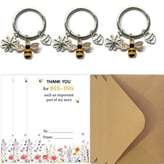 Amazon 教師感謝ギフト 蜂キーホルダー 感謝カードと封筒 教師用 卒業ギフト