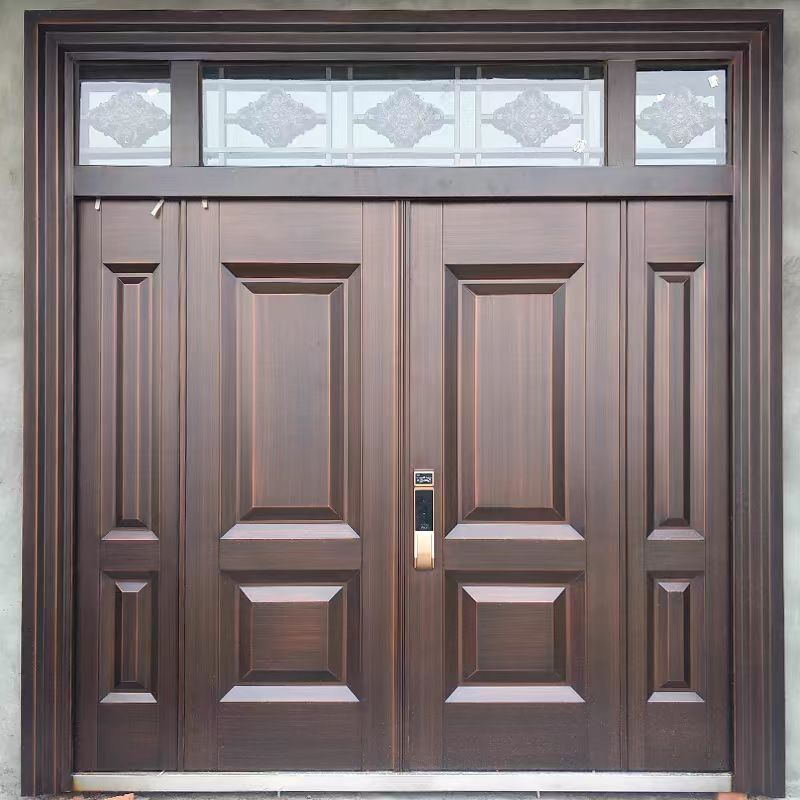 Zinc Alloy House Door Double Door Rural Self-Built House Rural Home Entrance Door Four-Open Living Room Entrance Door