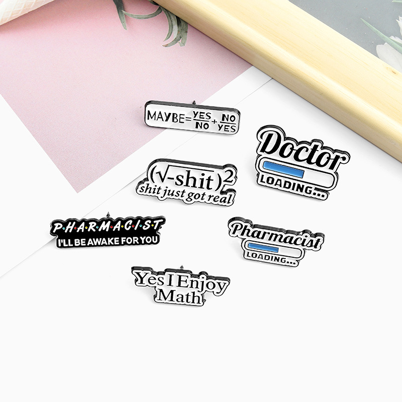 10g Weight Brooches Classification Casual, School, Daily Occasion Alloy Material Letter Pattern All Seasons Season Unisex Gender Stoving Varnish Design Preppy Style Style Preppy Style Pin Letter Alloy Stoving Varnish Unisex Brooches 14