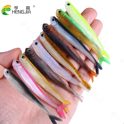 HENGJIA recommends two-color slit soft bait 8.5CM2.6G plastic soft bait bionic lure bait