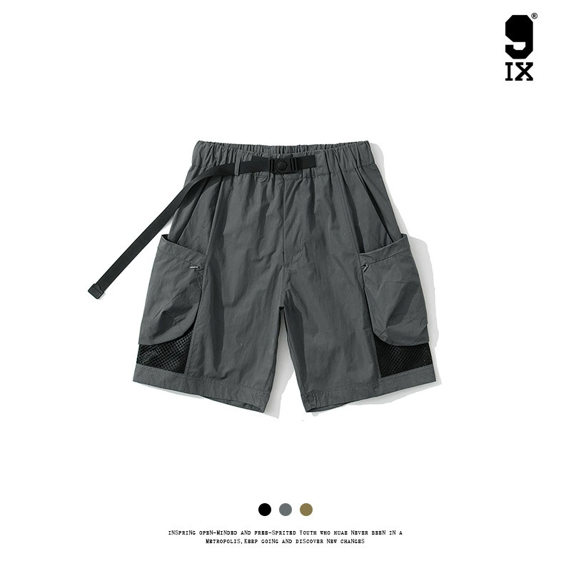 9IX Blue Friends/23SS Летние японские шорты карни сетка сшивания на открытом воздухе спортивные укороченные брюки PB-331