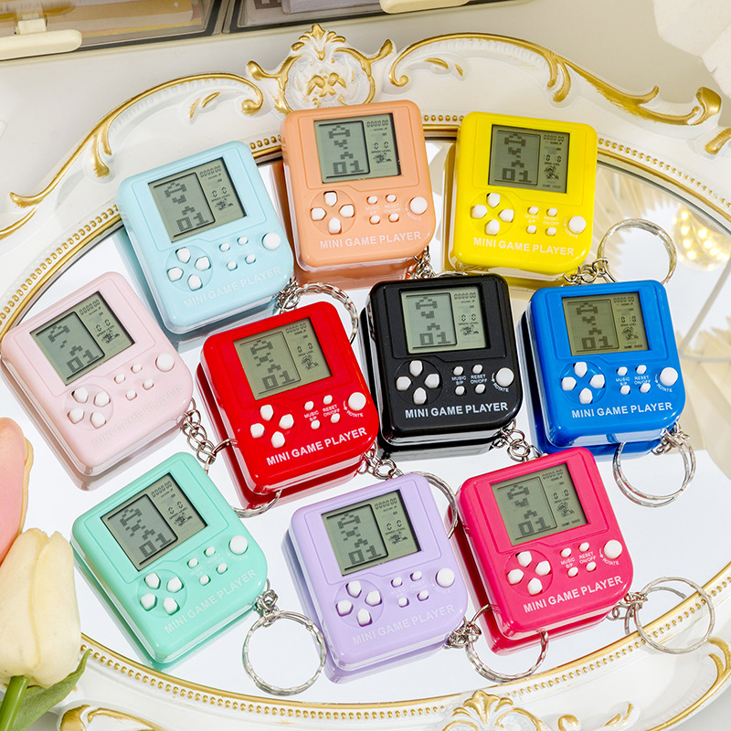 Handheld Mini Tetris Game Console Nostalgic Children's Electronic Toy Small Gift Keychain Pendant Wholesale