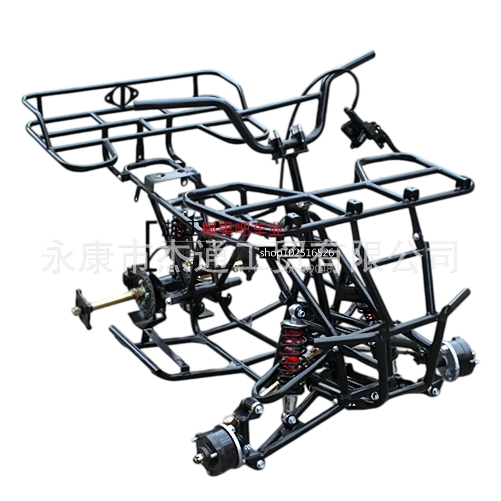 ATV four-wheel off-road motorcycle parts, complete frame for the Little Bull ATV, front swingarm with rear axle