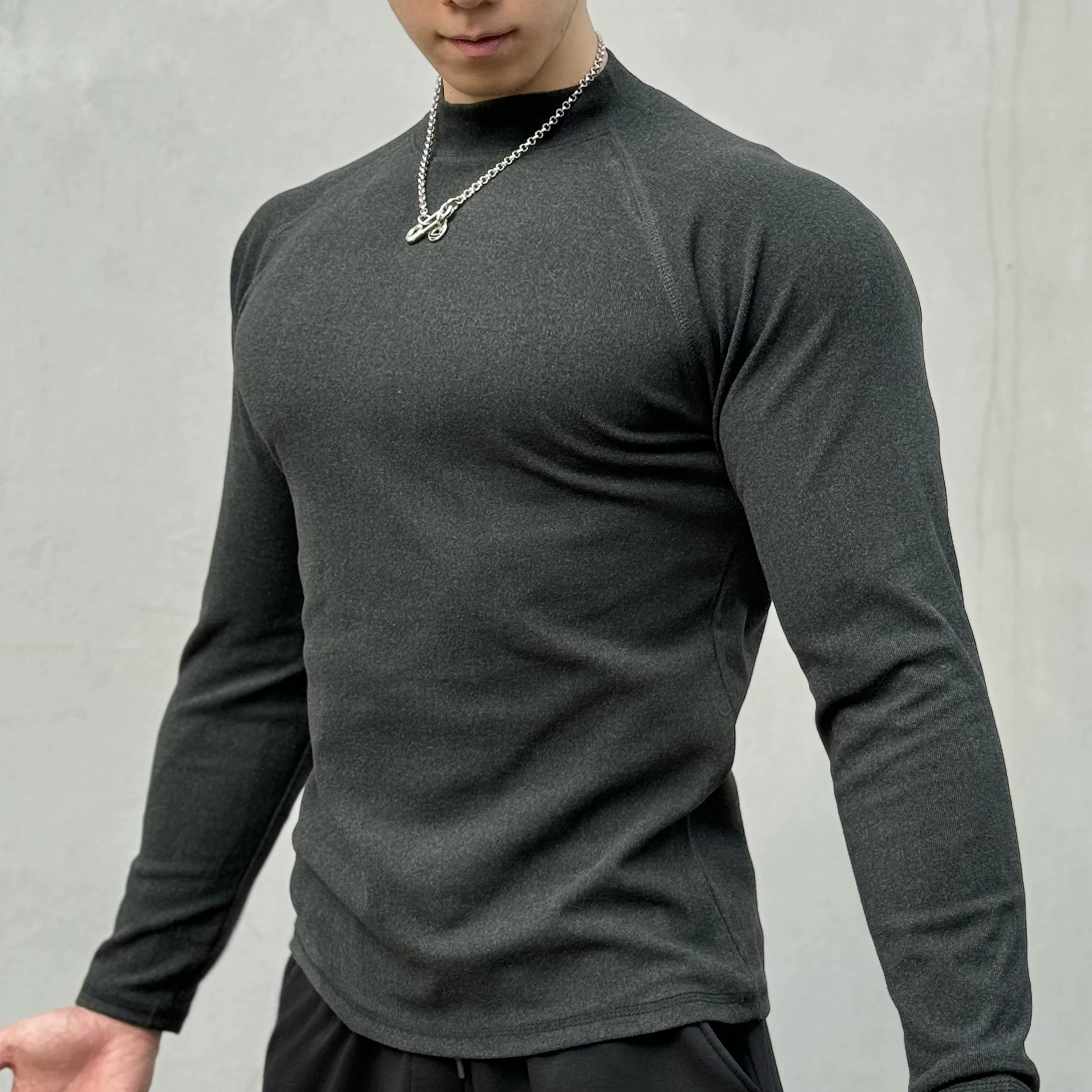 ARM зимний новый двухсторонний Derong теплая стройная полусотка с круглым вырезом