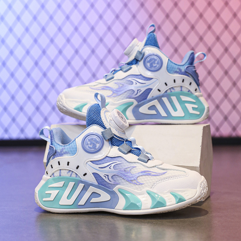 Calzado de baloncesto para niños Calzado deportivo para niños y niñas 2025 verano nuevo estilo malla transpirable zapatos de entrenamiento ligeros por lotes