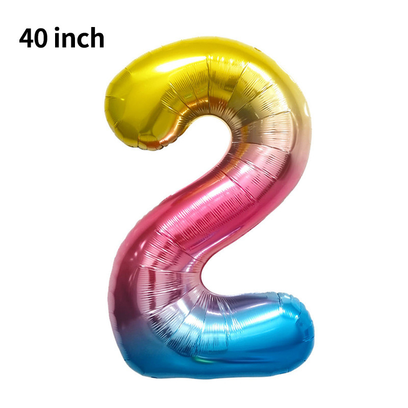 Globo digital transfronterizo grande de 40 pulgadas versión estadounidense 0-9 globo de película de aluminio decoración de fiesta de cumpleaños globo digital de imitación image 37