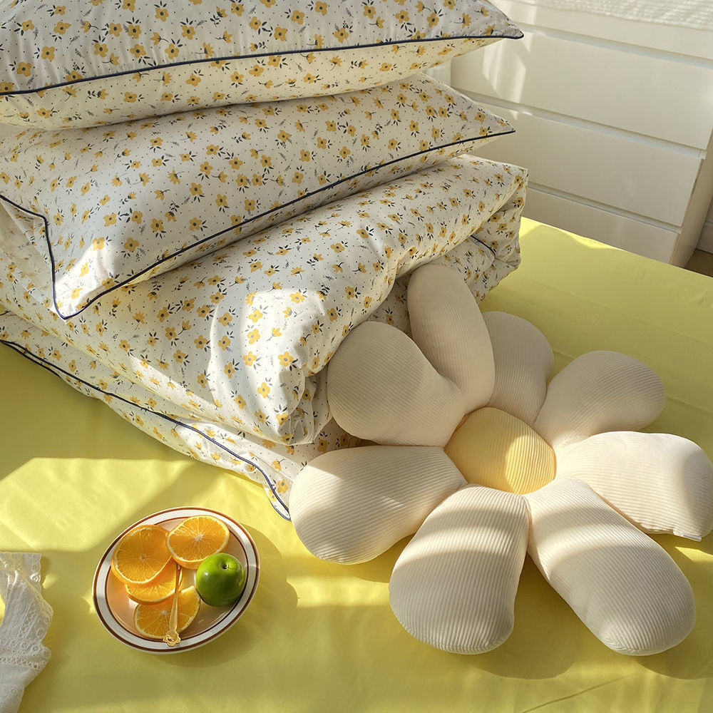 Plush Material Pastoral Solid Color Plush Seat Cushion