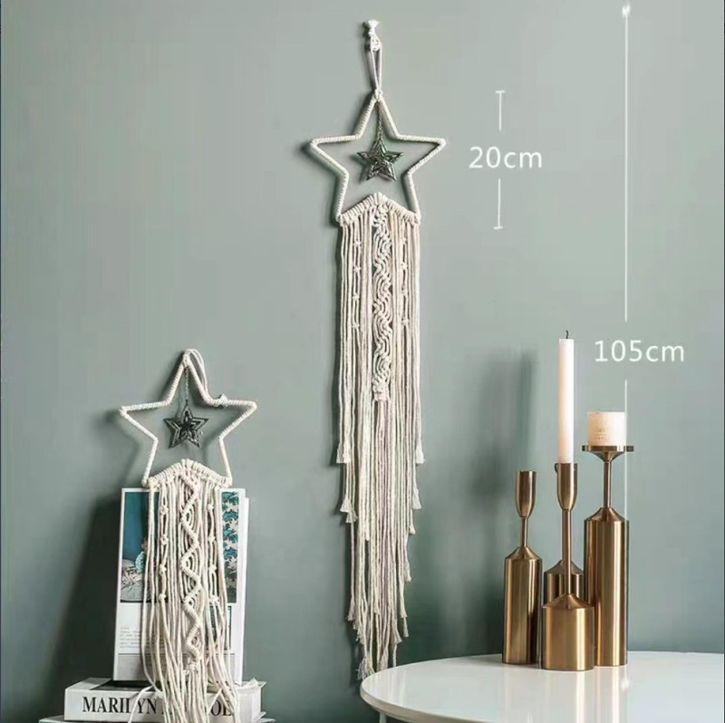 Moon Tapestry Woven Dream Catcher Hotel Indoor Wall Hanging Wall Decoration Nordic Handmade Stars and Moon