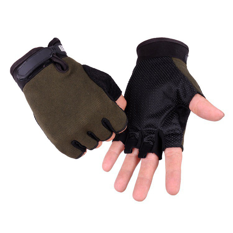 Riding guantes de medio dedo guantes tácticos transpirable antideslizante dedo abierto hombres y mujeres estudiante Delgado guantes deportivos al aire libre