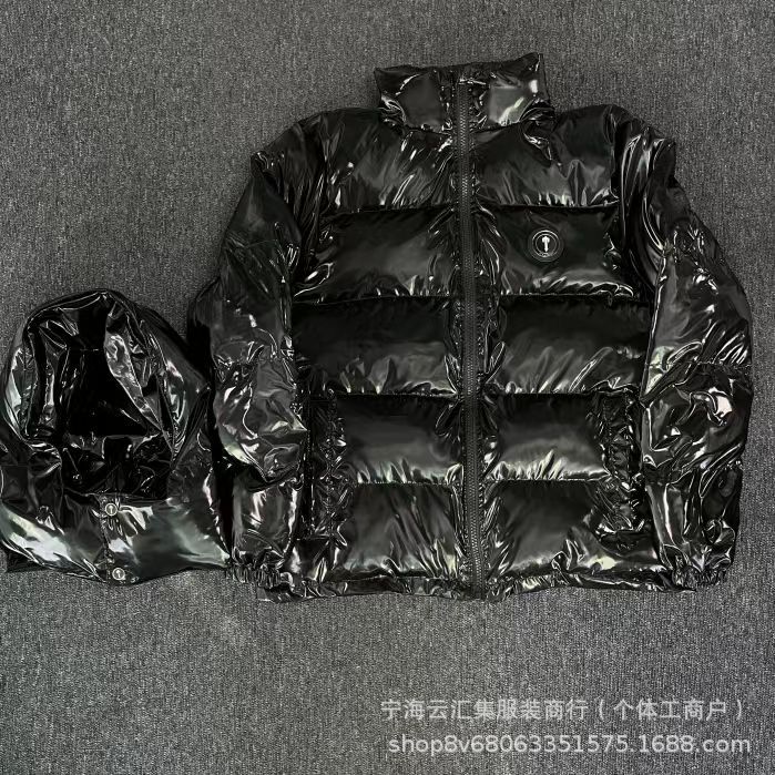 Cross-Border Trade Trapstar Black Cotton Thickened Men's Detachable Hooded Couple's Jacket Trendy Clothing Workwear