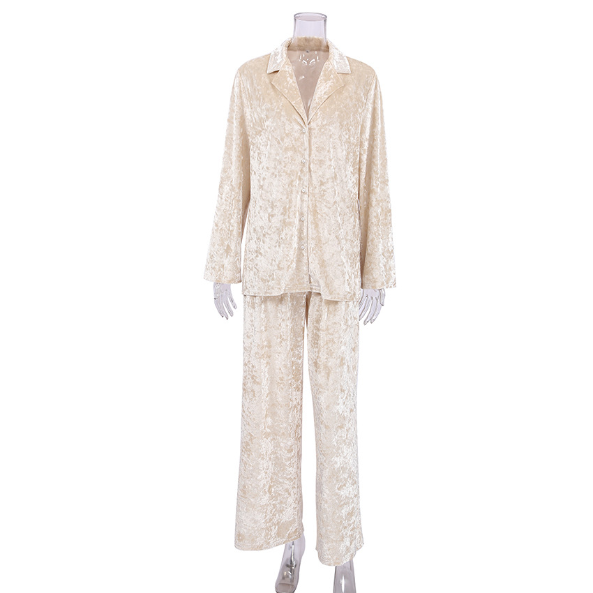 700g Weight Long Sleeve Sleeve Length Pajamas Lingerie Type Single Breasted Placket Type Spandex, Polyester, Diamondmax velvet Fabric Type Regular Top Length Pants Sets Sets Type 2 Pieces Set Quantity Home Occasion Turndown Neckline Breathable Function Regular Fit Fit Type Solid Color Pattern Winter, Summer, Spring Season Women's Gender Simple Style Style Home Women's Simple Style Solid Color Spandex Polyester Diamondmax Velvet Pants Sets Pajama Sets 1
