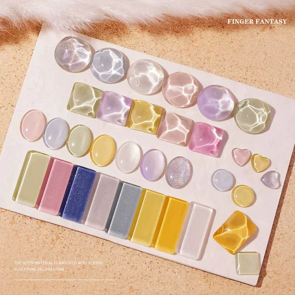Nail Art Transparent Glass Color Card Bean Display Card Semi-Solid Nail Polish Nail Salon Color Plate Solid Nail Polish