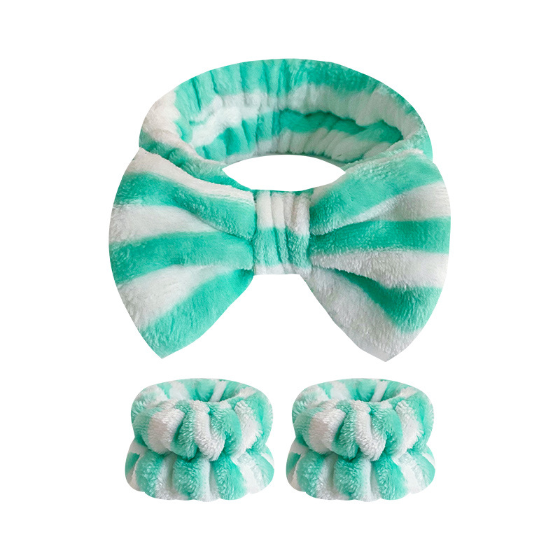 Europa y América transfronteriza leopardo punto arco banda correa para la muñeca traje de las mujeres de lavado de cara diadema franela absorbente correa para la muñeca