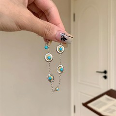 中古风拉丝绿松石小雏菊手链女简约冷淡风手串独特小众设计感手饰