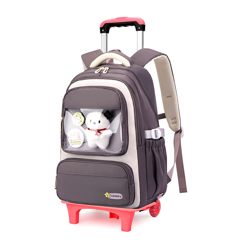 Mochila de tracción de peces naturales para estudiantes de primaria de grado 3 - 6 estudiantes de secundaria de gran capacidad pueden subir escaleras para desmontar la tracción del estudiante