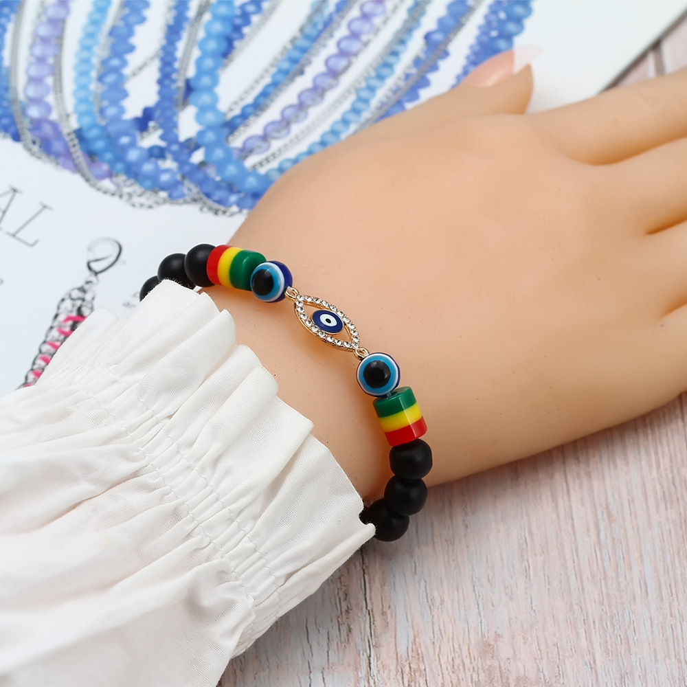 Fashion Palm Eye Agate Beaded Bracelets 1 Piece
