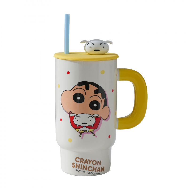 Crayón pequeño nuevo taza de cerámica para niños nuevo 2024 copas de agua de alto valor de pareja taza de oficina en el hogar taza con tapa