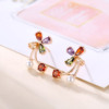 Accessory, golden earrings from pearl, 2021 collection, pink gold, wholesale